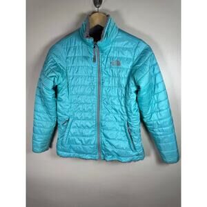 The North Face Girls' Reversible Mossbud Jacket Gray blue large